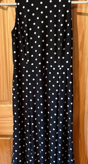 Lauren Ralph Lauren Sleeveless Polka-Dot Midi Dress black/white size 2 thumbnail 1