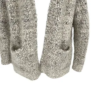 Cotton Emporium Womens Fuzzy Knit Open Pockets Cardigan Sweater Ivory Size Large thumbnail 4