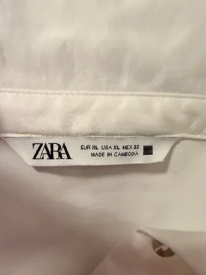 White Zara Button Up Shirt thumbnail 3
