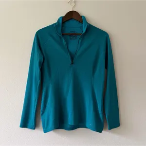 Patagonia Women's Capilene Midweight Zip-Neck Baselayer Top Turquoise S thumbnail 2