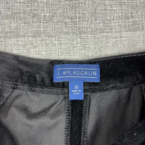J McLaughlin Pants Womens 10 Black Velvet Dress Straight Leg Pockets Made USA thumbnail 8