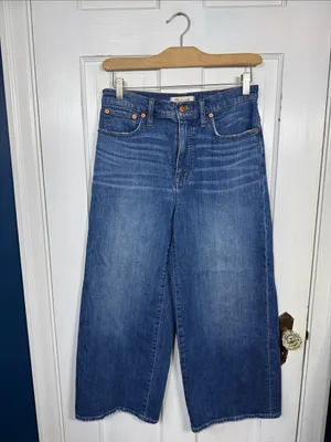 Madewell Wide-Leg High-Waist Crop Jeans in Finney Wash W2550 Sz 28 thumbnail 5