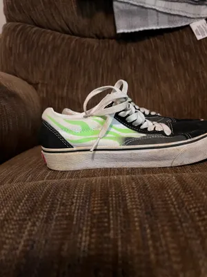 Neon Flame Vans Green Old Skool thumbnail 2