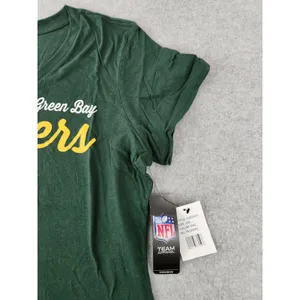 NEW Green Bay‎ Packers NFL T-shirt V-neck Football Tee Green Women's Plus 2XL thumbnail 2