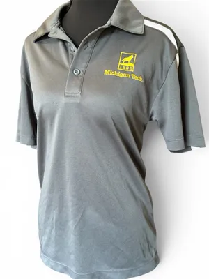 Port Authority Michigan Tech Huskies Women’s XS Performance Polo Shirt Gray VGC MTU thumbnail 1