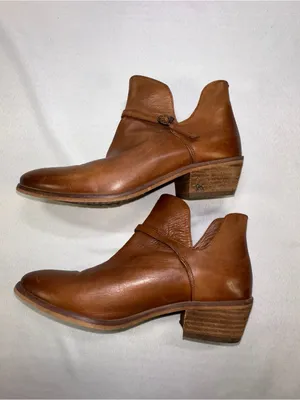 Sam Edelman Palmer Tan Leather Buckle Strap Ankle Boots Side Cutout 7.5M thumbnail 8
