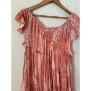 Anthropologie Asymmetric Hanky Tunic Tiered Chiffon Dress Size Small thumbnail 5
