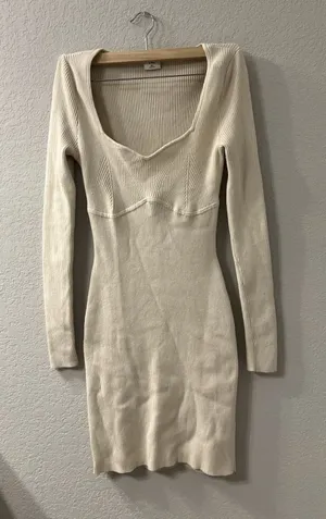 Abercrombie ‎ & Fitch Elevated Knit Corset Midi Sweater Dress XST thumbnail 1