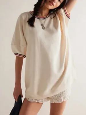 NWT Free People We The Free It's Official Pullover Shirt in Tea Combo thumbnail 1