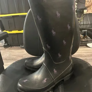 Polo by Ralph Lauren Black Boots with Purple Accents thumbnail 8