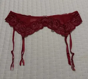Victoria’s Secret Red Lace & Mesh Garter Belt Lingerie Sz XS Extra Small thumbnail 1