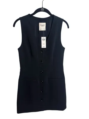 Abercrombie Mara Vest Mini Dress in black NWT S thumbnail 3