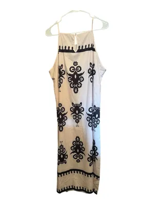 Source Unknown Chic Black‑on‑White Print Maxi XL EUC Formal Elegant thumbnail 6