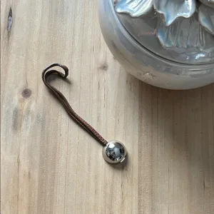 Furla Brown Leather Silver Hardware Bag Tag‎ thumbnail 5