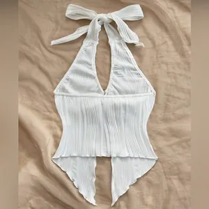 Elegant White Halter Top thumbnail 2