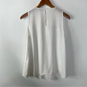 Zara Split Front White Dressy Tank Top Size Small‎ thumbnail 2