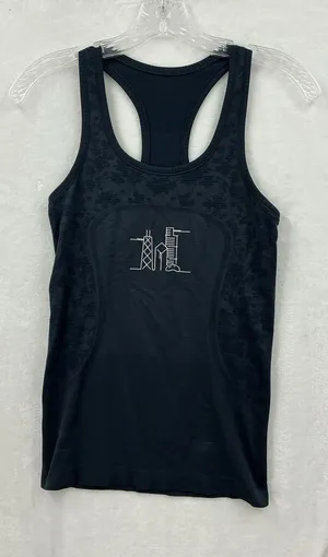 lululemon athletica Black Racerback Tank with Minimal Line Graphic 1131 thumbnail 1