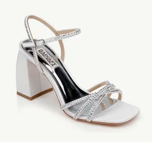 Badgley Mischka Brixley satin heel with rhinestones thumbnail 1