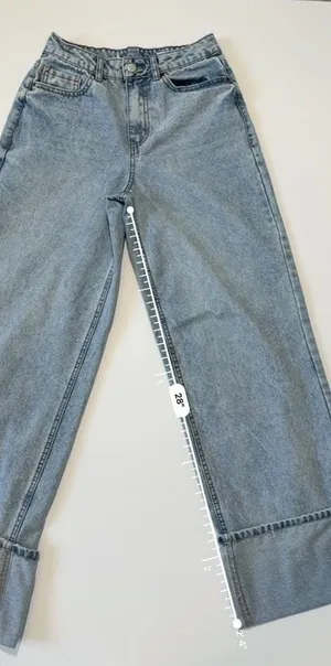 PacSun High-Waist Wide-Leg Cuffed Denim Jeans thumbnail 5