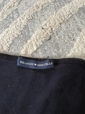 Brandy Melville navy tie front cropped long sleeve thumbnail 2