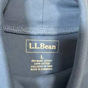 L.L.Bean Turtleneck Top Women Large Blue 100% Cotton Long Sleeve 187357 thumbnail 3