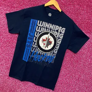 Winnipeg Jets Hockey Team Logo & Spell-out NHL Promo Tee M thumbnail 3