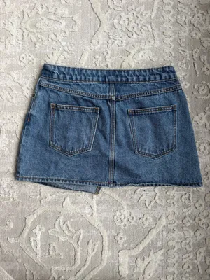 Future Collective Asymmetrical Denim Mini Skirt Blue Size 2 thumbnail 2