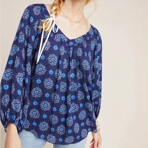 Maeve by Anthropologie size 4 Boswell v-neck blouse 3/4 balloon sleeves dotted thumbnail 13