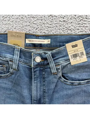 Levis 720 High Rise Super Skinny Jeans Womens 28x30 Light Wash Stretch Denim NWT thumbnail 6
