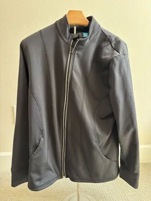 PGA Tour Full Zip Jacket Womens XL Black Performance‎ Golf Activewear thumbnail 1