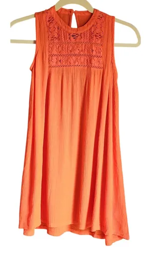 O'Neill Dress Womens Small Orange‎ Solid Relaxed thumbnail 1
