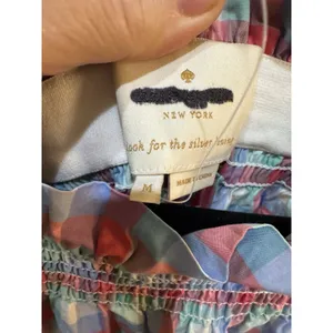 KATE SPADE Plaid Madras Off Shoulder Dress Size Medium Ruffle Tiered Picnic thumbnail 5
