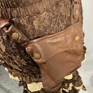 Spirit Halloween Steampunk Costume Skirt Vest Mask Adult M/L Brown‎ Gothic Gears thumbnail 13