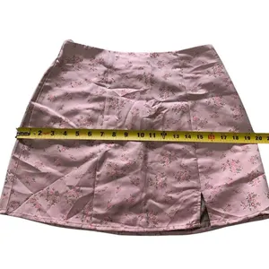 Altar'd State Skirt M Pink Ditzy Floral Slit Mini Satin Coquette Cottagecore thumbnail 6