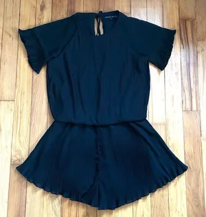 English Factory Short Sleeve Black Pleated Romper thumbnail 1