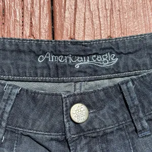 Y2K low rise American Eagle mini jean cuffed shorts thumbnail 2