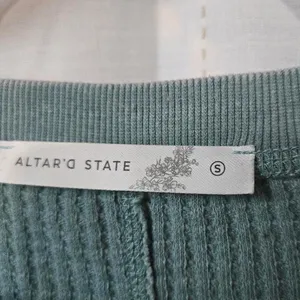 Altard State Waffle Knit Top in Blue/Green thumbnail 5