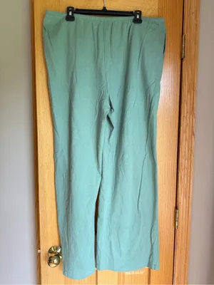 American Eagle Sage Green Wide Leg Pull On Pants Elastic Drawstring Waist XL thumbnail 3
