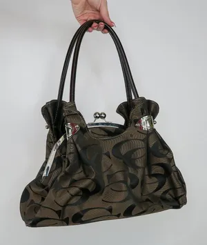 Vintage Y2K Brown Canvas CC Logo Shoulder Bag Purse thumbnail 1
