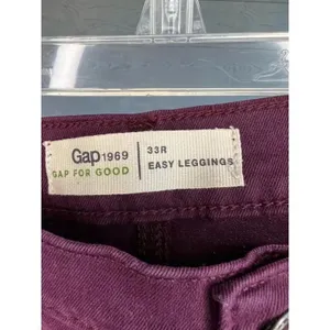 Gap 1969 Easy Leggings Size 16R Burgundy Red Distressed Skinny Pants thumbnail 3
