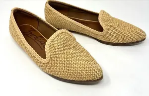 Zodiac Hill Natural Beige Raffia Woven Slip On Pointed Toe Loafers Size 8 thumbnail 1
