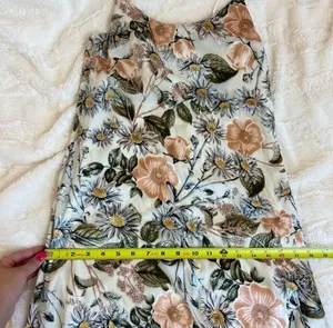 New Summer Floral Print Satin Barbie Sleeveless Midi Dress Size Medium thumbnail 14