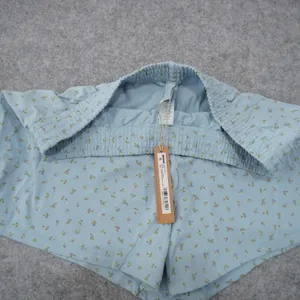 SKIMS Women's Size Medium Cotton Jersey Micro Floral Shorts Powder Blue NWT thumbnail 2