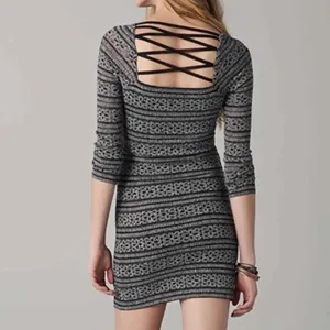 Free People Good Girl Gone Bad Gray Black Strappy Back Homecoming Dress Medium thumbnail 3