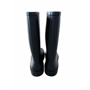 Jeffrey Campbell Matte Black Tall Rubber Rain Boots Size 10 Round Toe thumbnail 6