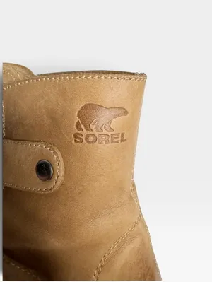 Sorel Joan of Arctic Wedge Distressed Light Brown Leather Ankle Boots SZ 6.5 thumbnail 5