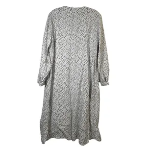 Croft & Barrow Intimates Womens XL White Grey Floral Cotton Flannel Nightgown thumbnail 2