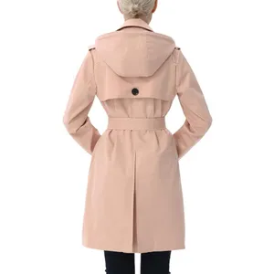 NWT kimi + kai Womens Angie Water Resistant Hooded Trench Coat Blush Pink XL thumbnail 2