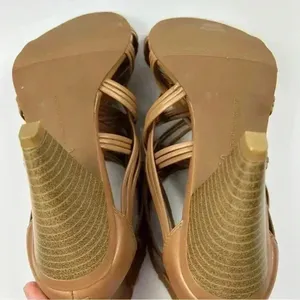 INC Women's Strappy Heeled Sandals Brown Size 6 Open Toe Block Heel‎ thumbnail 9