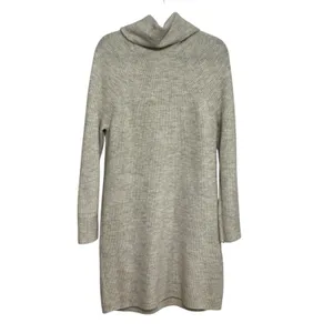 NEW LOFT Cowl Neck Soft Lightweight Sweater Dress in Ivory / Off White - Size M thumbnail 2